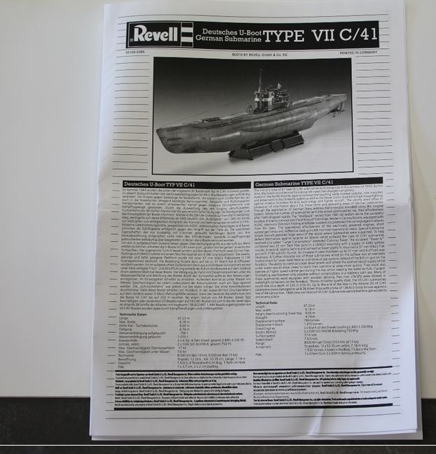 Maquette Revell Sous-marin allemand Type VII C/41 à prix bas